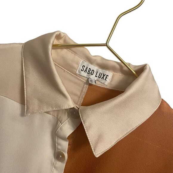 Sabo Luxe Indiana Colorblock Mini Long Sleeve Dress Size Small - Picture 3 of 8